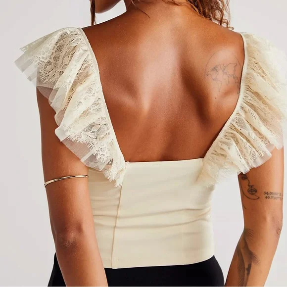 NWOT Free People Intimacy Live it up Cami lace Size Medium coquette ballet core - Picture 2 of 6